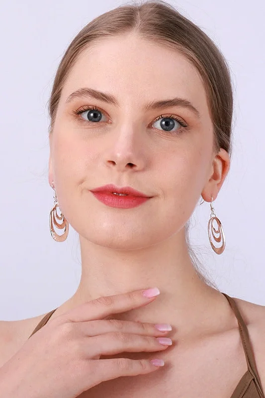 Price Reduction casual evening dressColor contrast oval geometry alloy earrings fashion high class earrings 720365775812