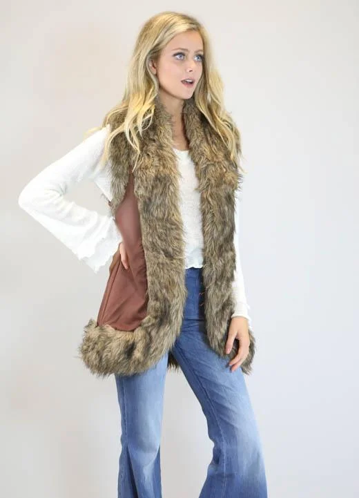 oversized dressHippychic Fur And Suede Vest