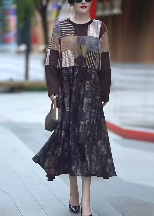 Get It Before It’s Gone shift dressNew Coffee Pockets Knit Patchwork Long Dresses Winter Get It Before It’s Gone shift dressNew Coffee Pockets Knit Patchwork Long Dresses Winter