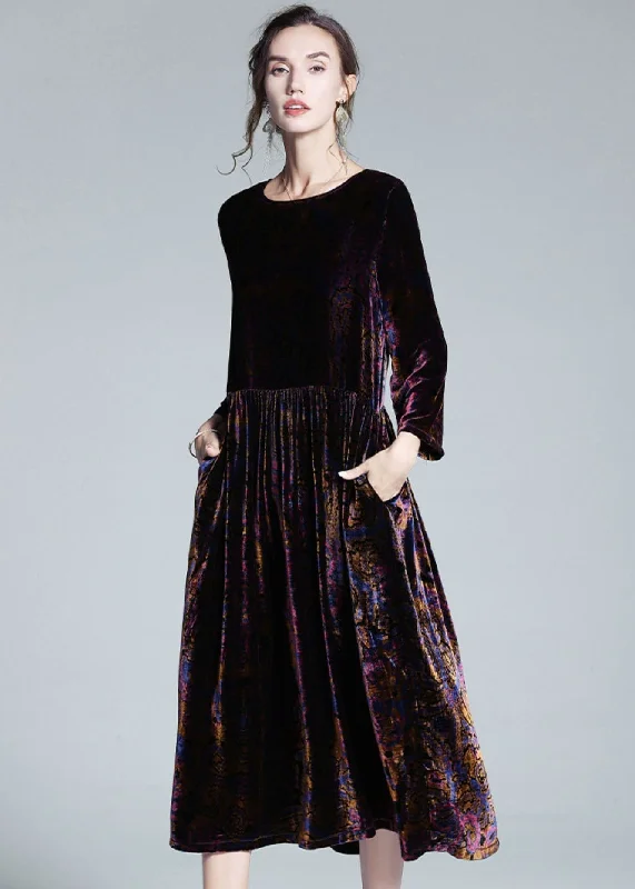 While Supplies Last chic wrap dressItalian Multi O Neck Patchwork Wrinkled Velour Long Dress Spring While Supplies Last chic wrap dressItalian Multi O Neck Patchwork Wrinkled Velour Long Dress Spring