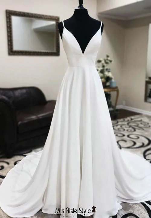 The Best Prices long sleeve dressSexy Deep V-back Summer Wedding Dress