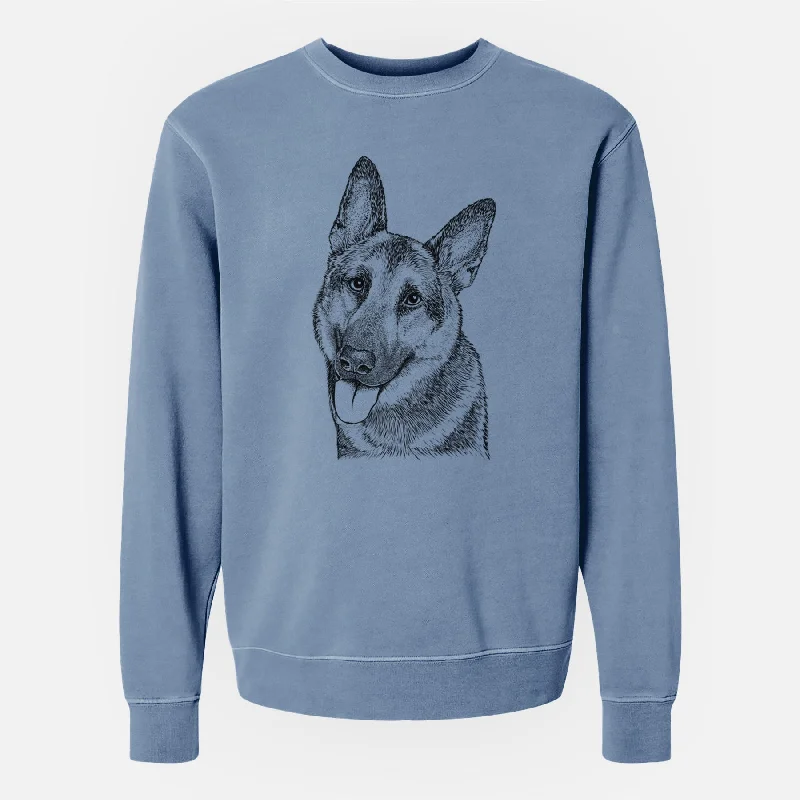 oversized gym sweatshirtBare Whitaker the German Shepherd - Unisex Pigment Dyed Crew Sweatshirt