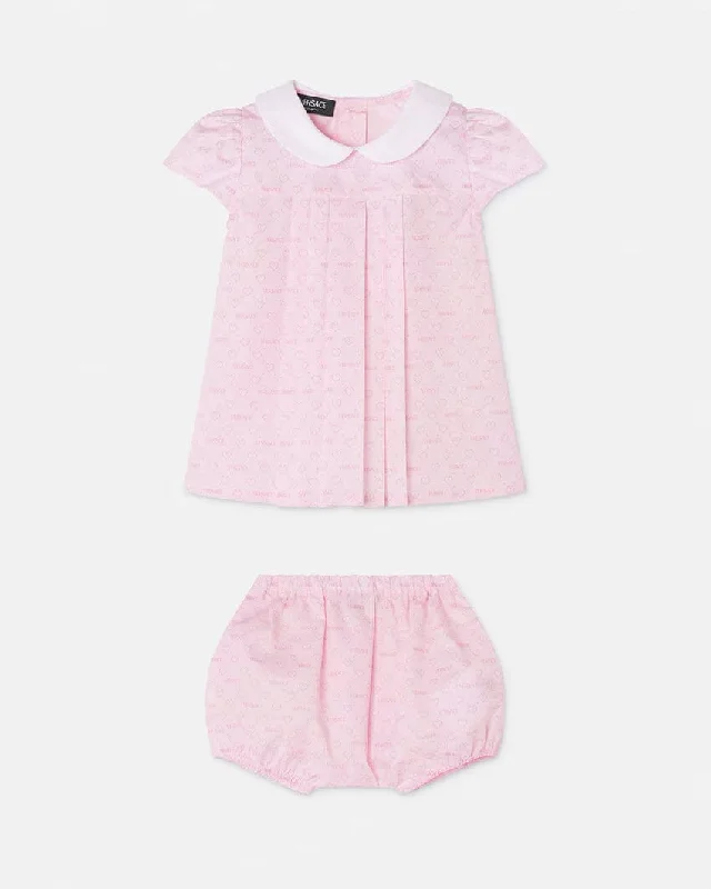 Price Fest trendy bodycon dressVersace Baby Girls Hearts Dress With Knickers in Pink