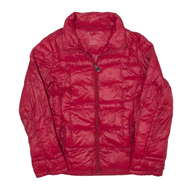 classic trench coatCALVIN KLEIN Lightweight Packable Down Insulated Puffer Jacket Red Nylon Womens M