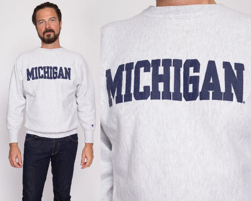 New Markdowns 90s University Of Michigan Champion Reverse Weave Sweatshirt - Men's Medium