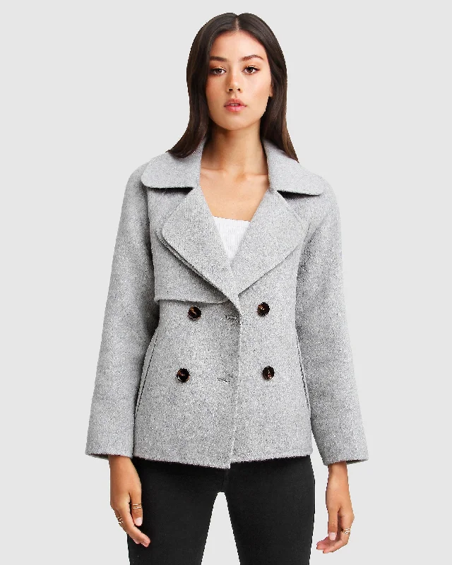 Special Offer relaxed winter jacketI'm Yours Wool Blend Peacoat - Grey