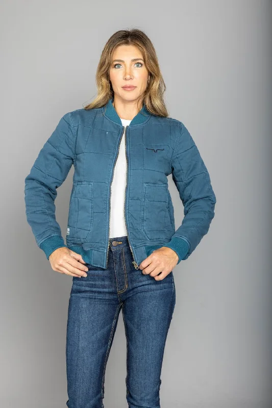 breathable jacketKimes Ranch Womens Bronc Bomber Dark Blue 100% Cotton Cotton Jacket