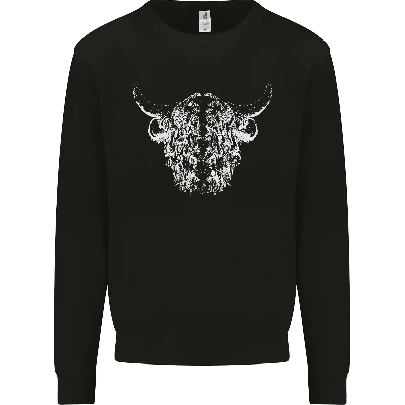 Deep Discounts bold fitness hoodieA Highland Cow Design Mens Sweatshirt Jumper