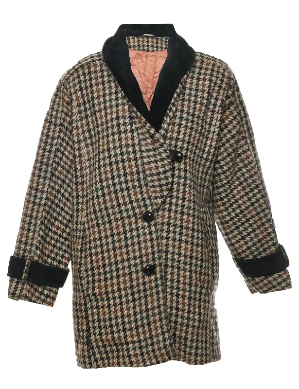 Doorbuster Deal trendy bomber coatBrown Wool Coat - L