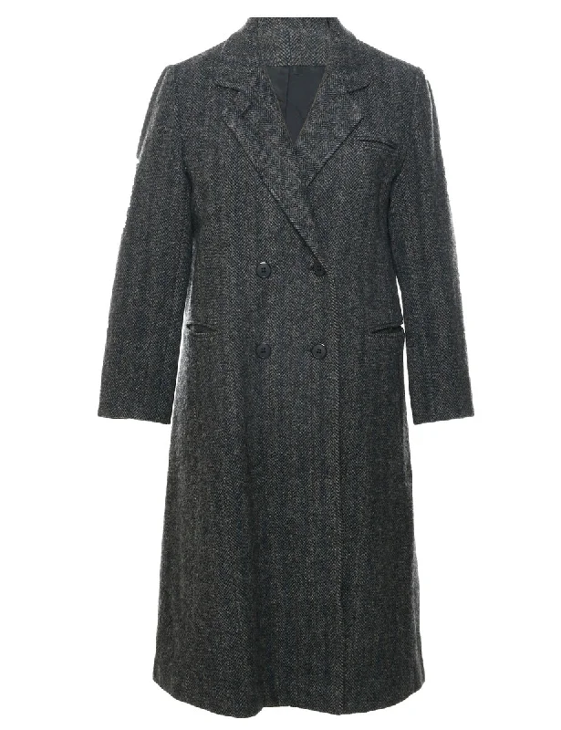 Act Fast lightweight winter coatHerringbone Tweed Wool Coat - L