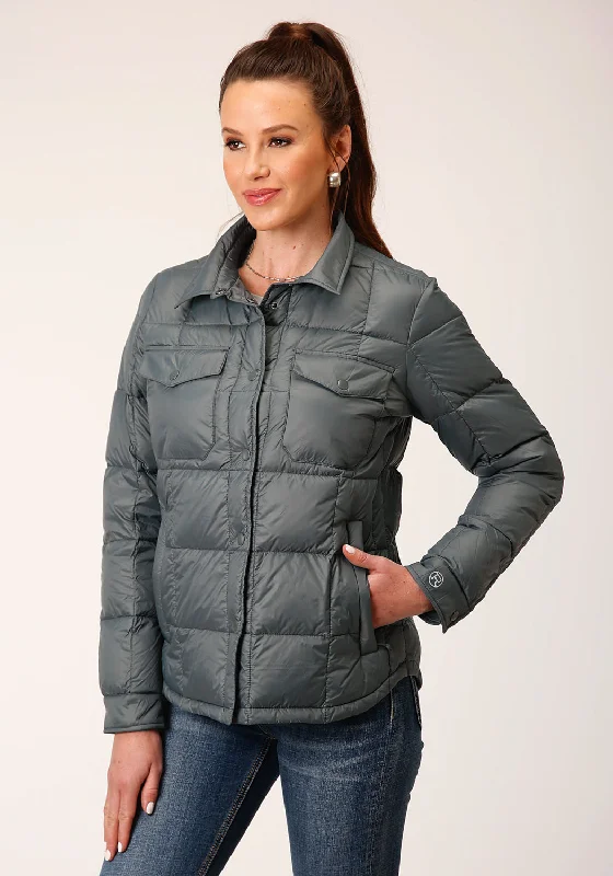 modern outerwearRoper Womens Crushable Down Silver Sage 100% Nylon Softshell Jacket