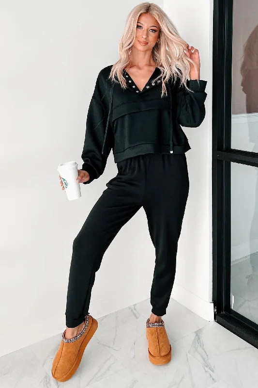 Major Savings urban activewear hoodieCool As A Cucumber Hoodie & Sweatpants Set (Black)