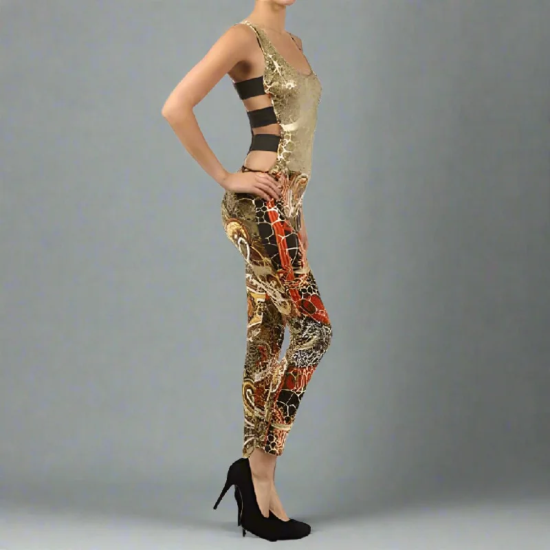 Major Savings Goddest Foil Strappy Back Jumpsuit