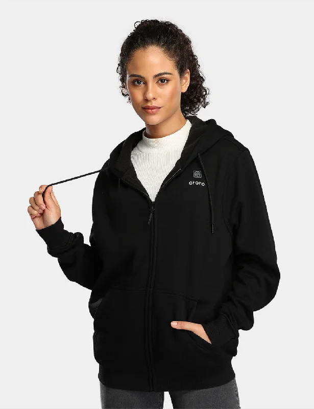 Huge Savings minimalist hooded sweatshirtUnisex Heated Fleece Hoodie - Black