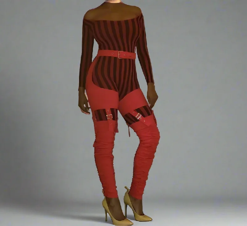 Special Savings Kandy Kane Striped jumpsuit catsuit