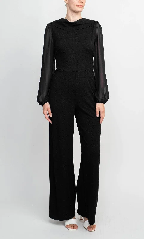 Deal Zone Connected Apparel TJE48312M1 - Sheer Bell Sleeve Jumpsuit
