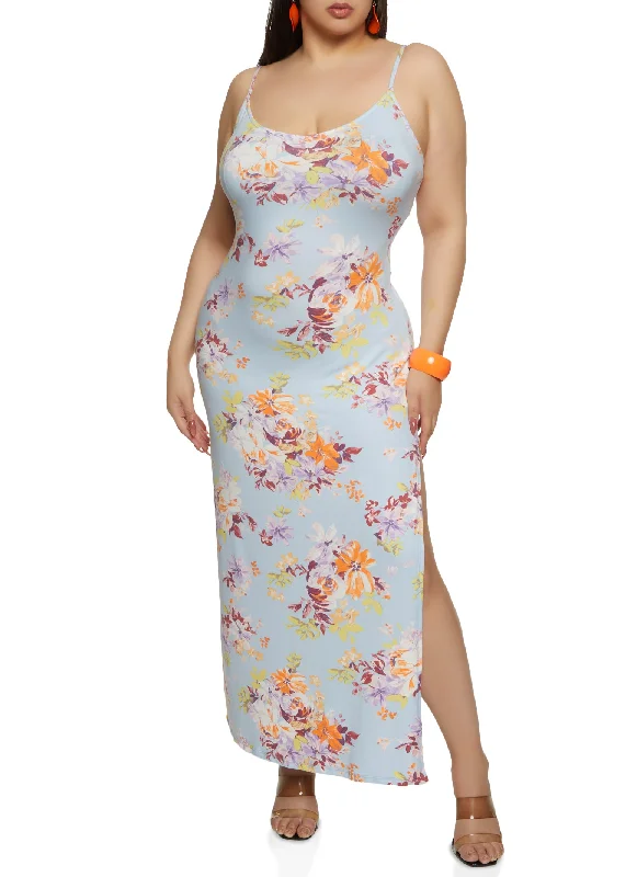 Blowout Sale chic shift dressPlus Size Haute Monde Floral Cami Maxi Dress