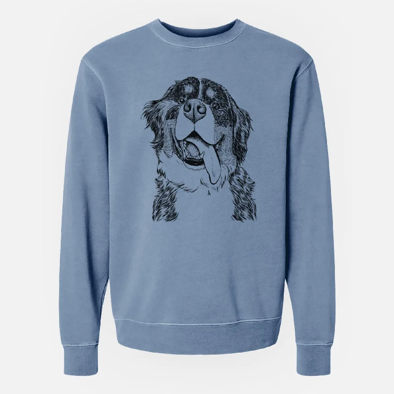 high-quality athletic sweatshirtBare Theo the Bernese Mountain Dog - Unisex Pigment Dyed Crew Sweatshirt