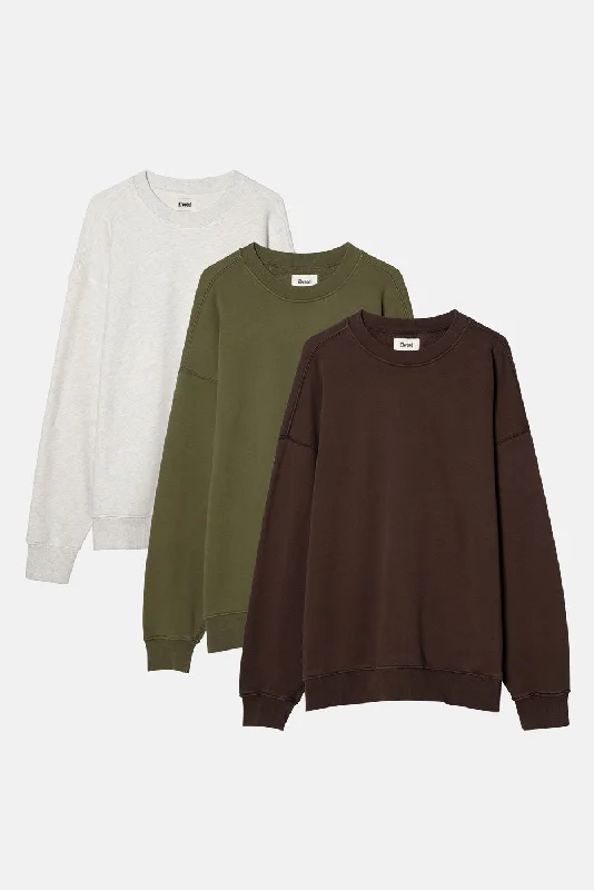 Super Sale stylish athletic hoodieOVERSIZED CORE CREWNECK 3 PACK