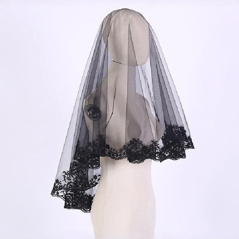 Last Chance structured dressBlack rose lace veil  882304078