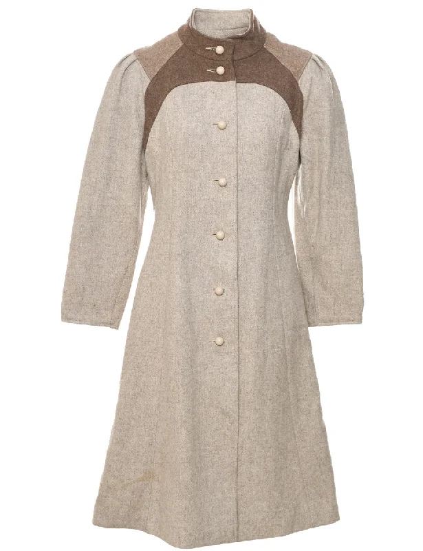Savings Alert fashionable outerwearLight Brown Wool Coat - M