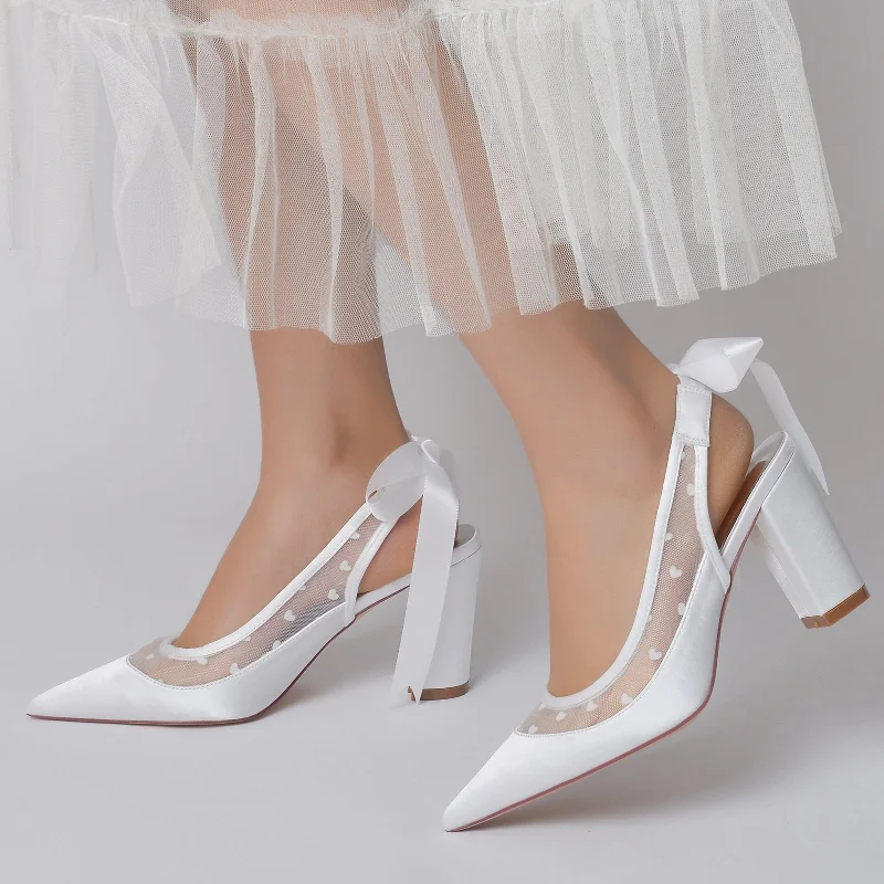 Epic Deals comfy dressChunky Heel 8.5cm Silk-Like Shoes CK0397
