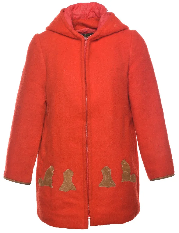 Deal Zone casual trench coatHooded Wool Coat - S