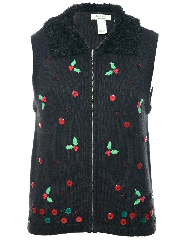 oversized trench coatEmbroidered Christmas Vest - S