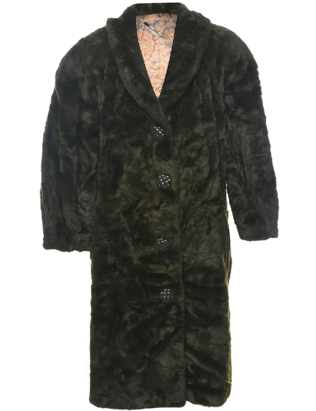Price Cut classic jacketSingle Breasted Faux Fur Coat - XL