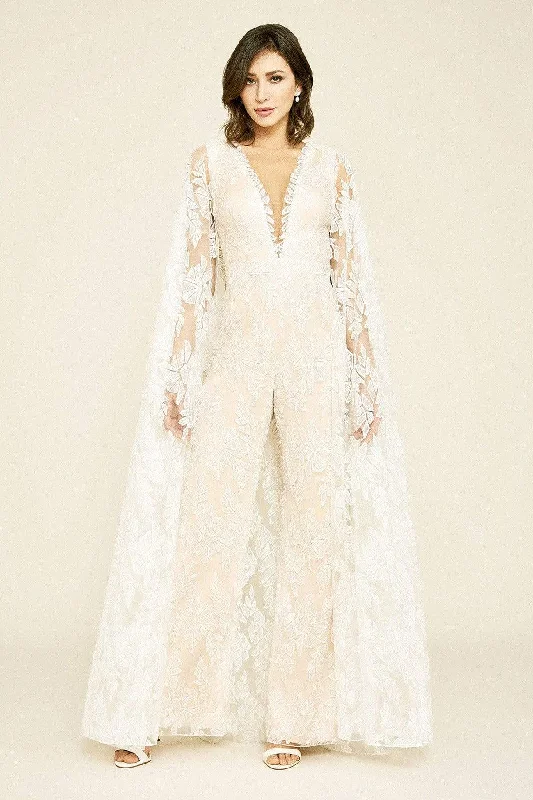 Price Meltdown Tadashi Shoji - Rupert Lace Cape Jumpsuit