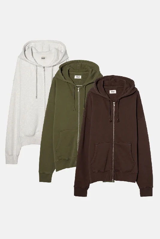Weekend Deal modern athletic hoodieUNLINED ZIP HOODIE 3 PACK