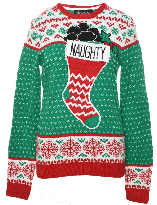 warm jacketFestive Print Christmas Jumper - S