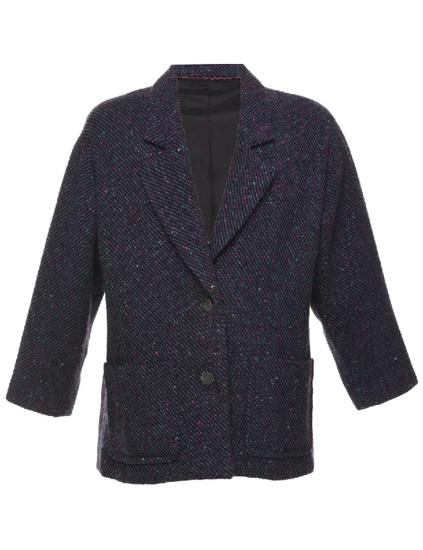 Price Smash breathable jacketStriped Pattern Wool Coat - L