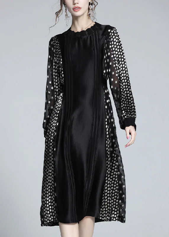 Discount Mania floral midi dressJacquard Black O-Neck Patchwork Dot Party Long Dress Long Sleeve Discount Mania floral midi dressJacquard Black O-Neck Patchwork Dot Party Long Dress Long Sleeve
