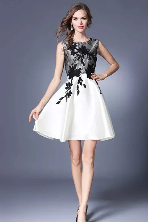 Savings Event boho-chic dressBlack and White Floral Dress