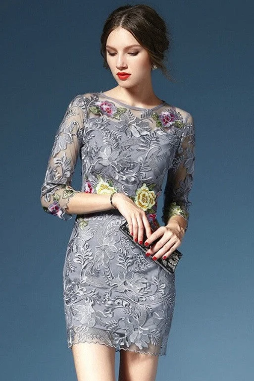 floral dressEmbroidered Flower Lace Dress