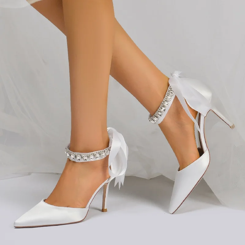 Price Drop elegant evening dressStiletto Heel 8.5cm Silk-Like Shoes CK0377