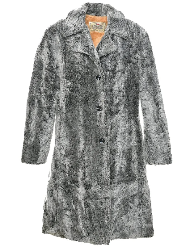 Don’t Miss Out long coatGrey Faux Fur Coat - L