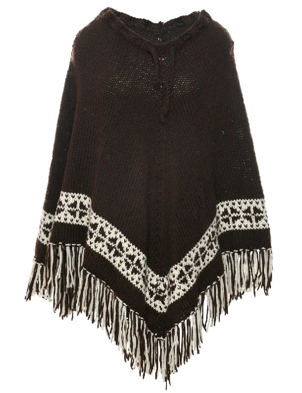 Limited Availability relaxed winter jacketDark Brown Cape - XL