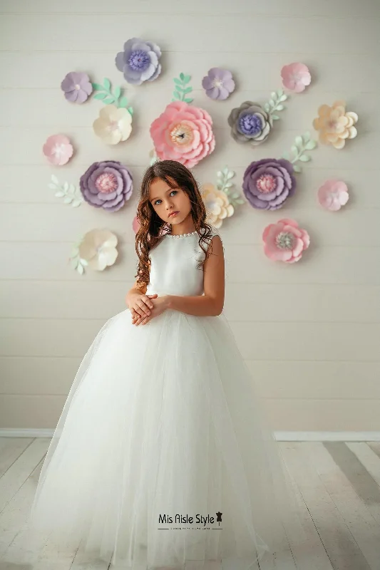 Mega Sale off-the-shoulder dressBall Gown Tulle Skirt Flower Girl Dress