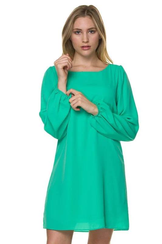 fitted dressLong Bell Sleeve Shift Dress