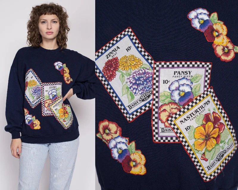 Instant Discount XL 90s Flower Seed Packets Graphic Sweatshirt