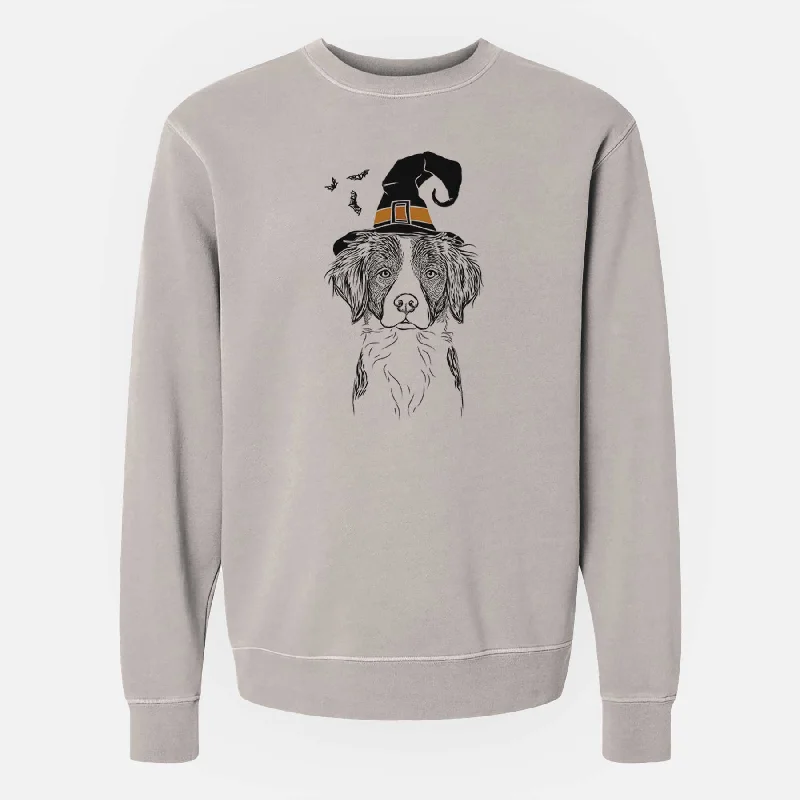 contemporary fitness sweatshirtWitch Remi the Brittany - Unisex Pigment Dyed Crew Sweatshirt