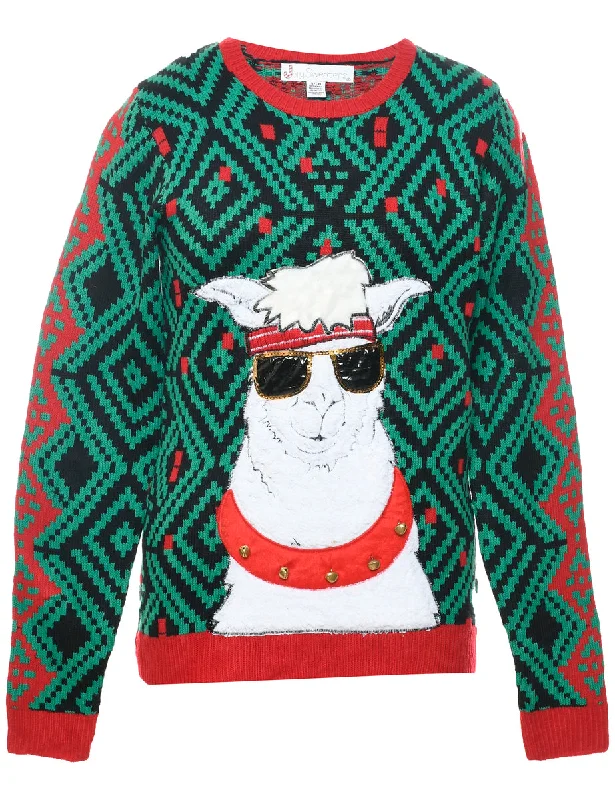 minimalist jacketAnimal Design Christmas Jumper - S