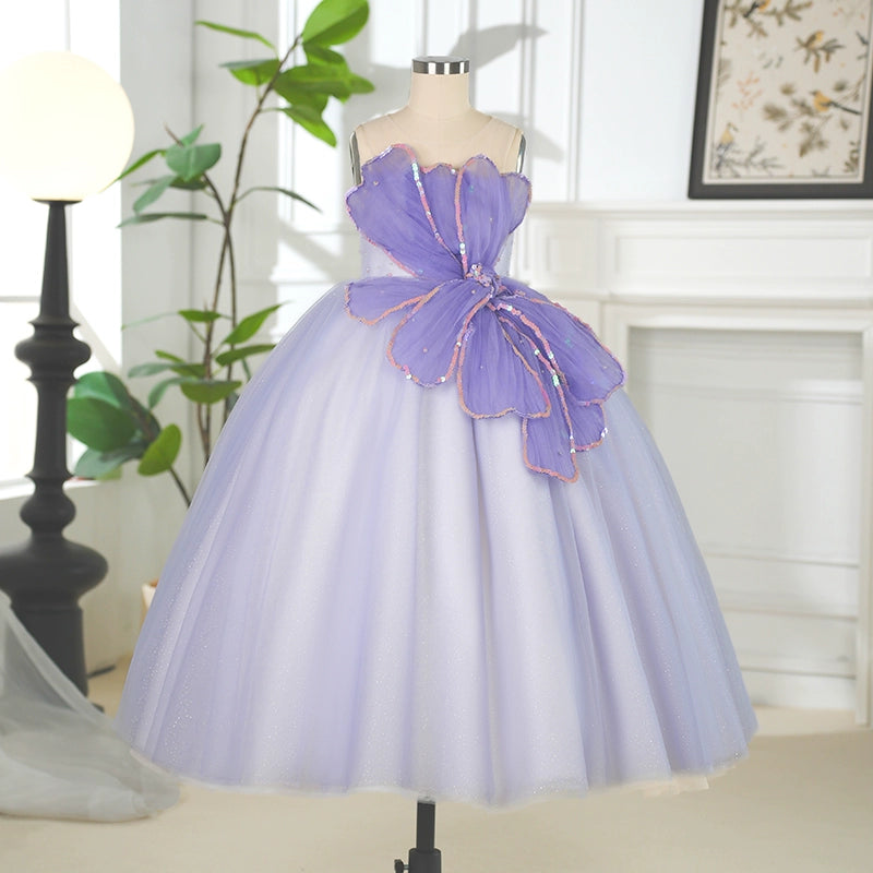Super Deal structured dressBaby Girl Purple Pageant Princess Dress Girls Prom Dress