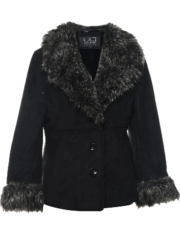 YEAR-End Clearance classic trench coatSingle Breasted Black Faux Shearling Lined Afghan Jacket - L YEAR-End Clearance classic trench coatSingle Breasted Black Faux Shearling Lined Afghan Jacket - L