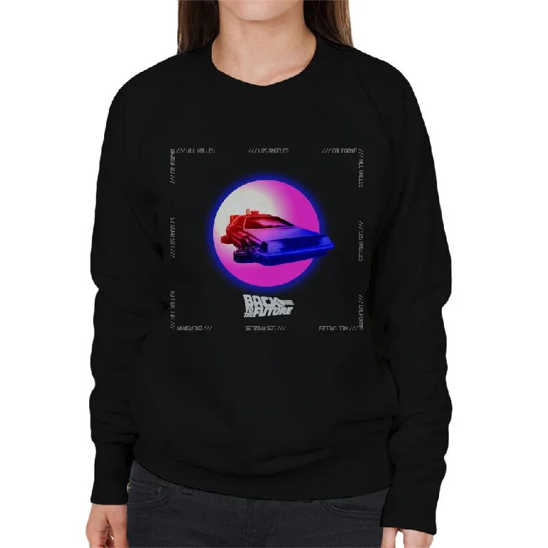 Act Now slim fit workout hoodieBack to the Future Delorean Purple Moon Women's Sweatshirt
