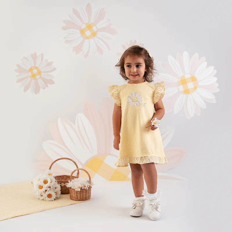 casual slip dressLITTLE A - Amy Jersey Daisy Dress  - Sweet Lemon