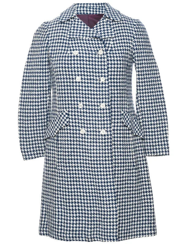 Great Bargains tailored coatA Houndstooth Check Wool Coat - M