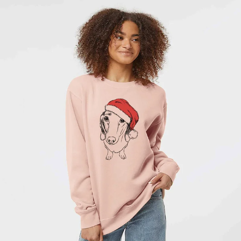 contemporary fitness sweatshirtSanta Annabelle the Dachshund - Unisex Pigment Dyed Crew Sweatshirt